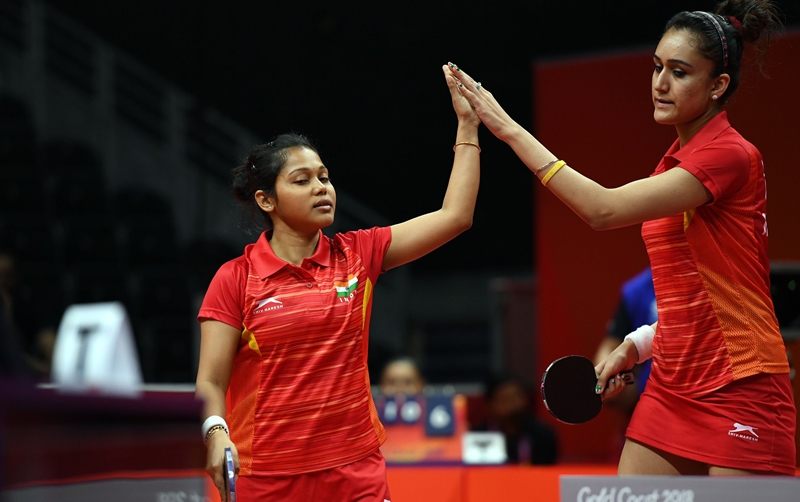 manikabatraandmoumadaswonsilverinthewomen’sdoublesforindiainthecommonwealthgames