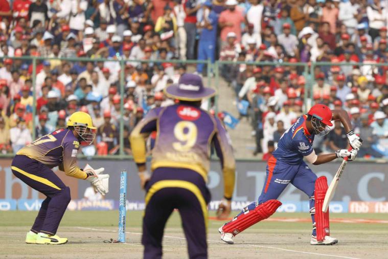 ipl2017:kkrvsdd:kkrrestrictdaredevilsto1606afterbriskstart