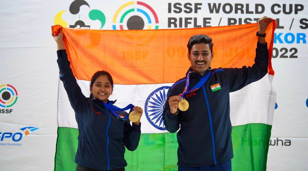 issfshootingworldcup:mehulighoshandshahutusharmanewinsecondgoldforindia