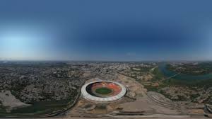 firstaerialviewofworldslargestcricketstadiummotera