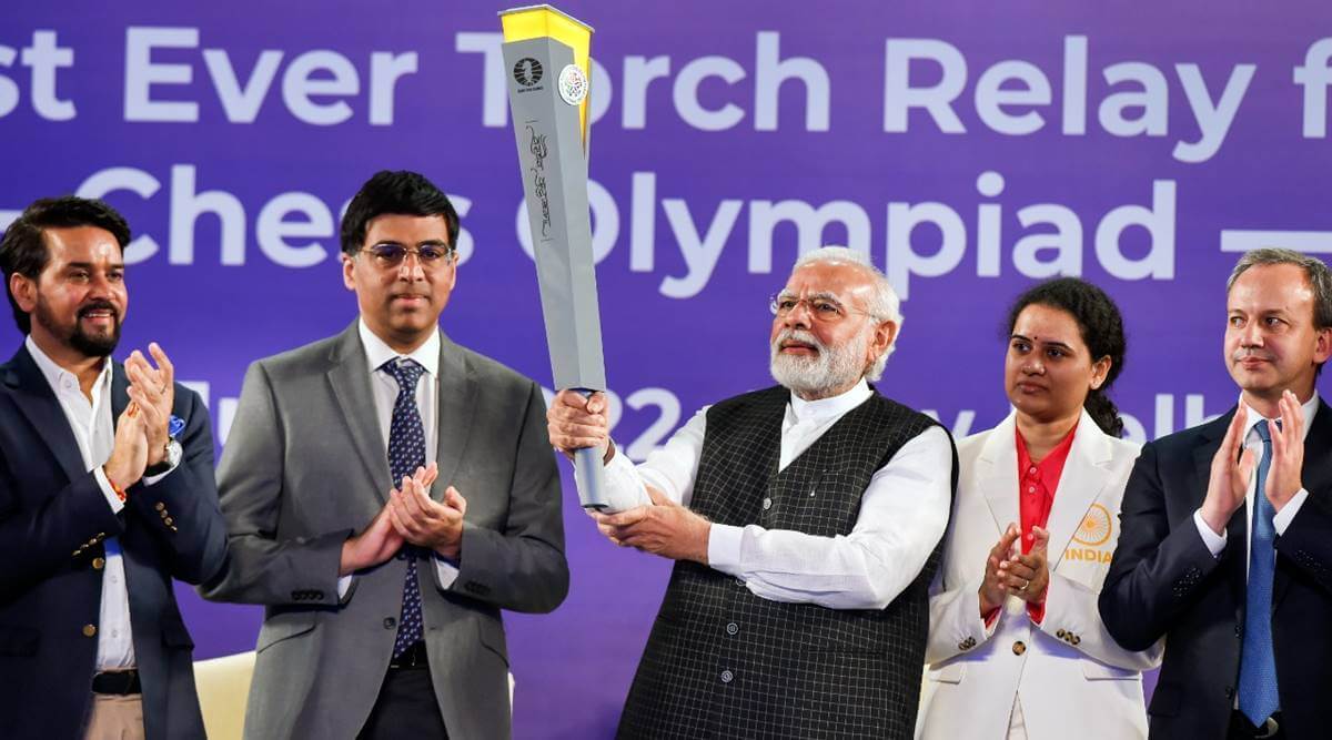 pmnarendramodilaunchthetorchrelayofthechessolympiadinchennai