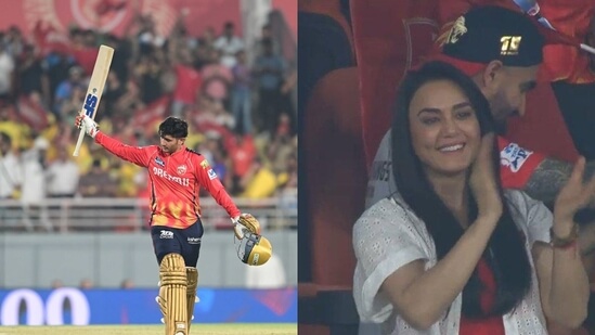 pbksvscsk:priyansharyahits39ballhundredgetsstandingovationfrompreityzinta