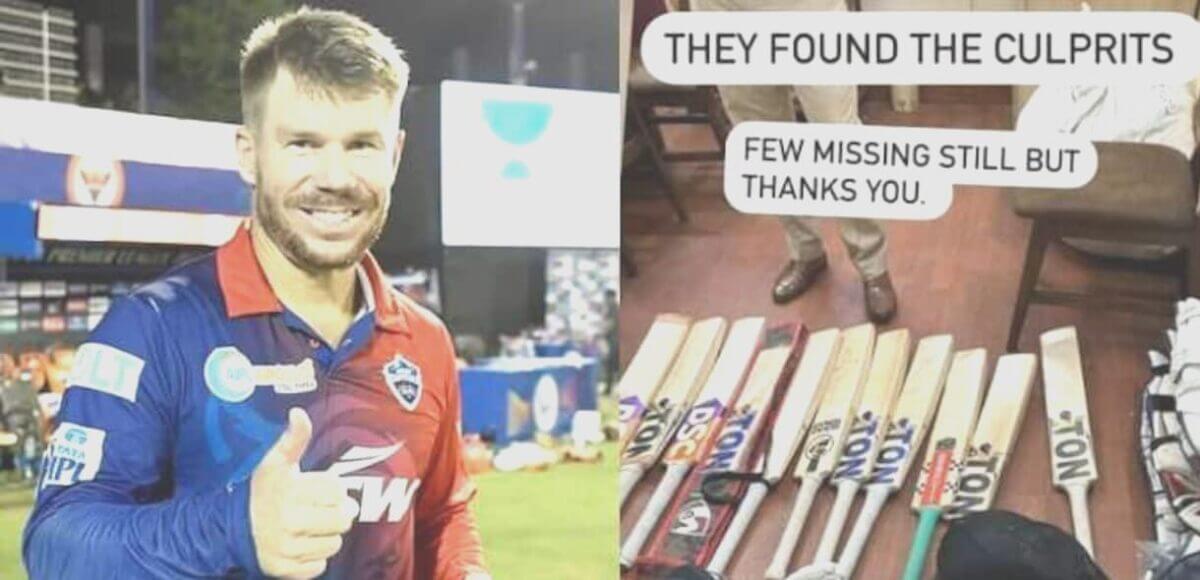 delhicapitalsplayersstolenbatsandkitsrecoveredbutafewstillmissingrevealsdavidwarner