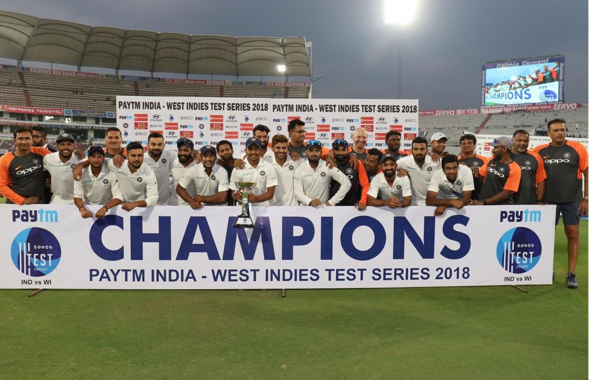 indiabeatwestindiesby10wicketsinthe2ndtestmatchathyderabad