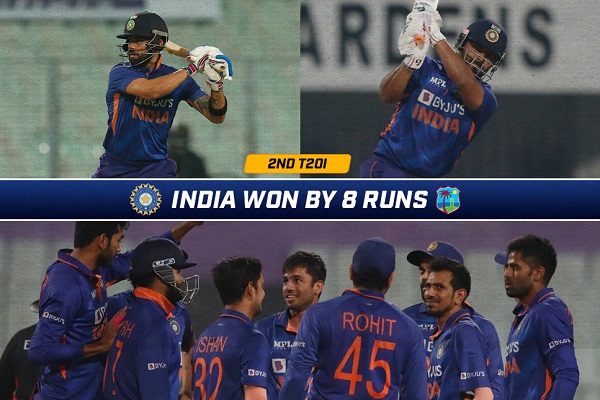 indvswi2ndt20:indiabeatwestindiesby8runsandleadtheseries20