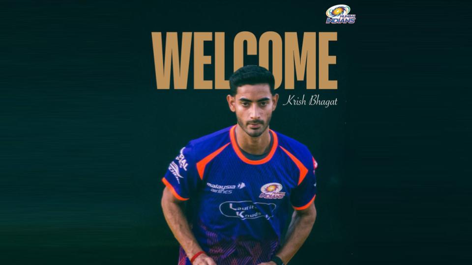 Mumbai Indians sign Krish Bhagat as replacement for injured Atharva