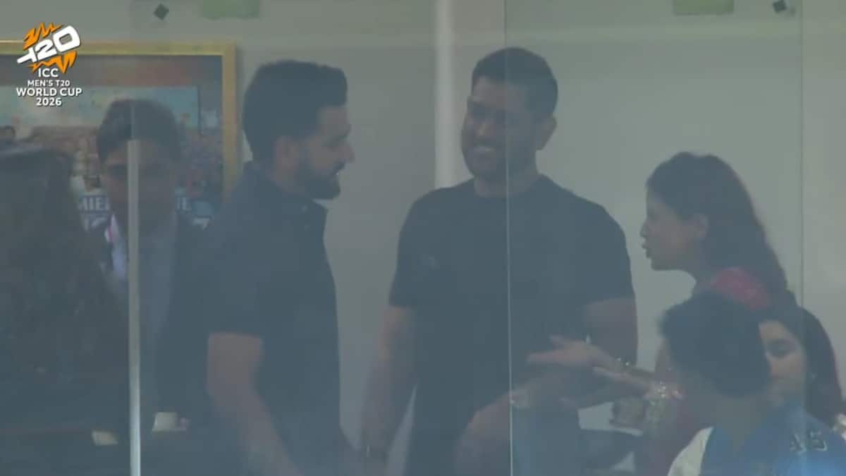 MS Dhoni, Rohit Sharma cheer India from stands in semi-final against England