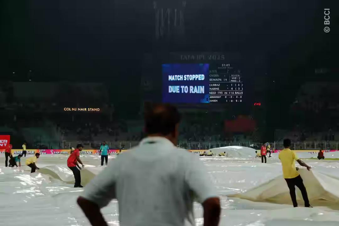 ipl2025:pbkskkrleftabeggingasrainplaysspoilsportbothteamssharepointeach