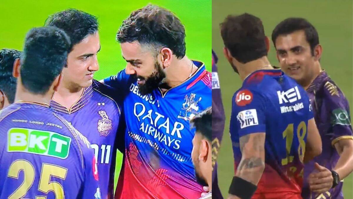 Virat Kohli and Gautam Gambhir hug it out during RCB vs KKR clash