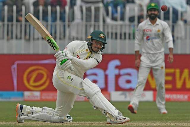 pakvsaus1sttest:usmankhawajafell3runsshortofamemorablehundredinrawalpindi