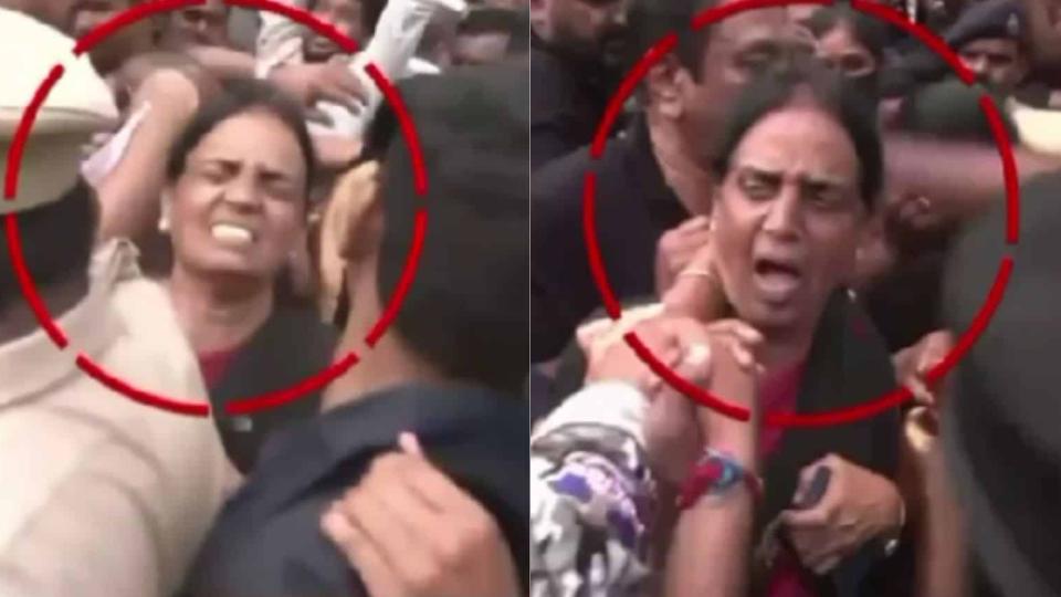 BRS women MLAs allege police force 