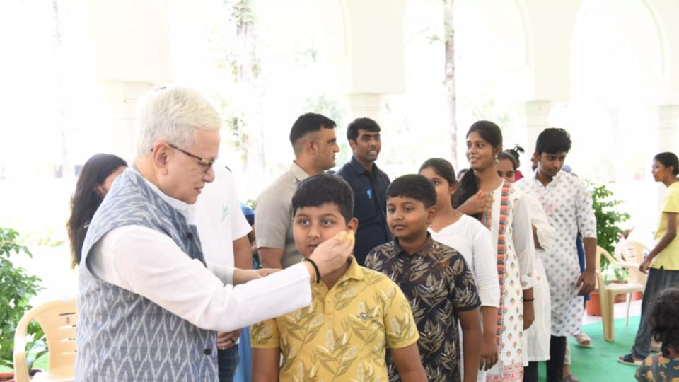 Telangana Governor Jishnu Dev Varma Celebrates Holi at Lok Bhavan