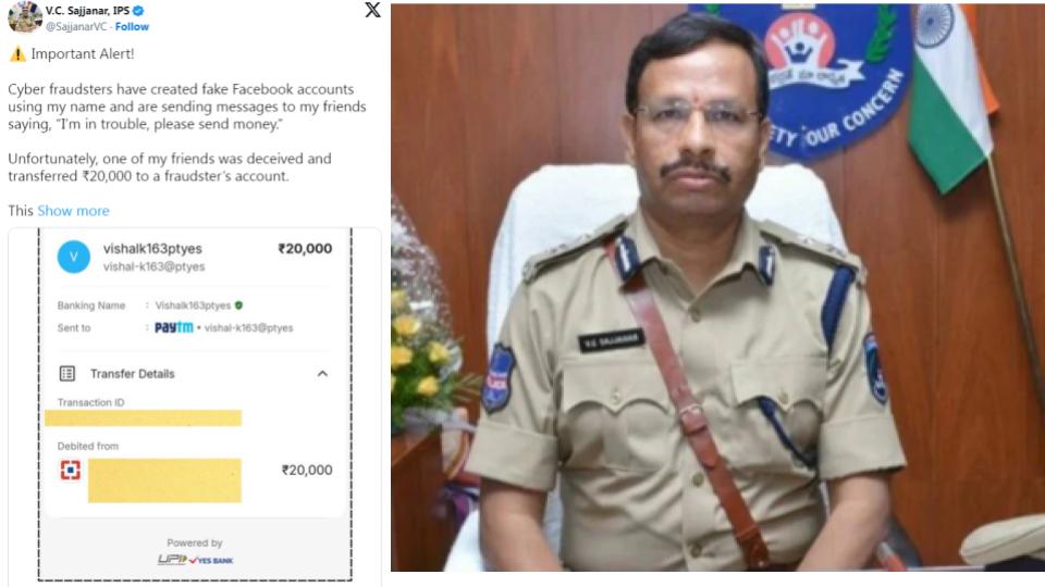 Cyber fraudsters creates fake social media account of Hyderabad Commissioner