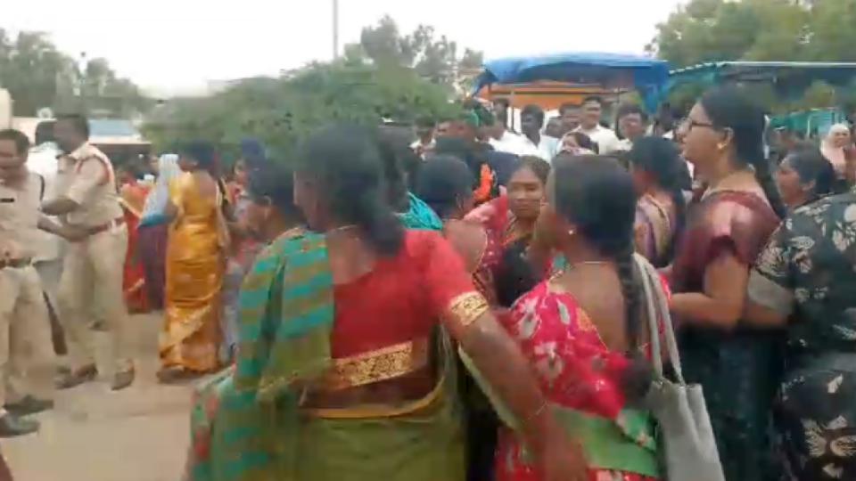 Teachers protest at CM Revanth Reddy residence in Kodangal