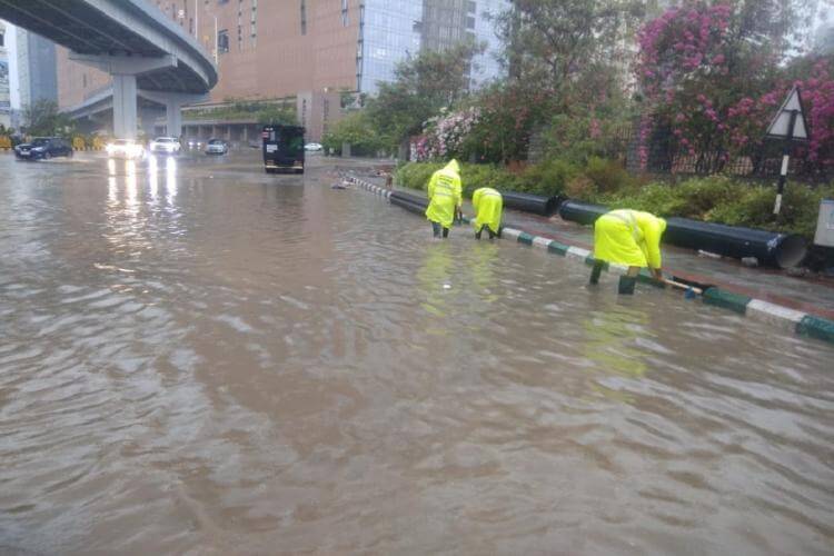 hyderabadleavesmanyareaswaterlogeedafterheavyrainfall