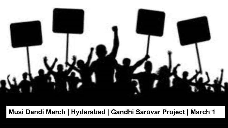 Residents to hold Musi Dandi March against Gandhi Sarovar Project on March 1