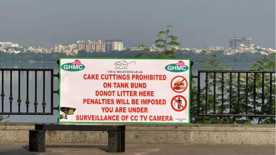 ghmcprohibits‘cakecutting’litteringontankbund