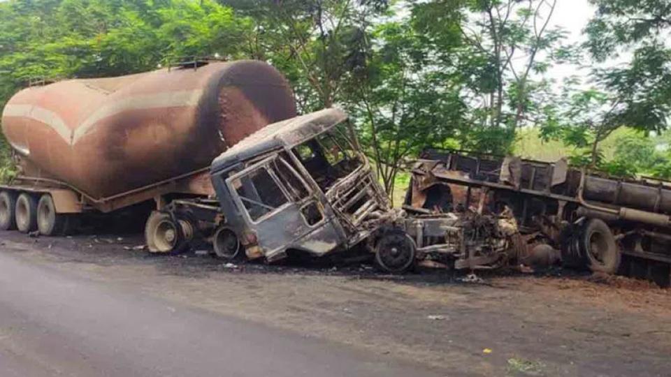 Driver burnt alive as lorry catches fire after collision on NH-44 in Nirmal