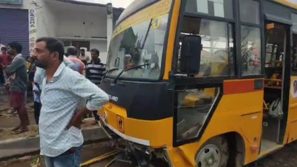 Students injured after a tanker rams into a school bus in Siddipet