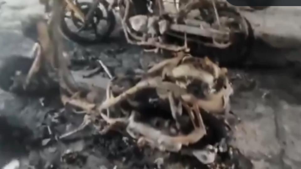 Fire Brokes out at apartment in Hydershakote, six bikes gutted