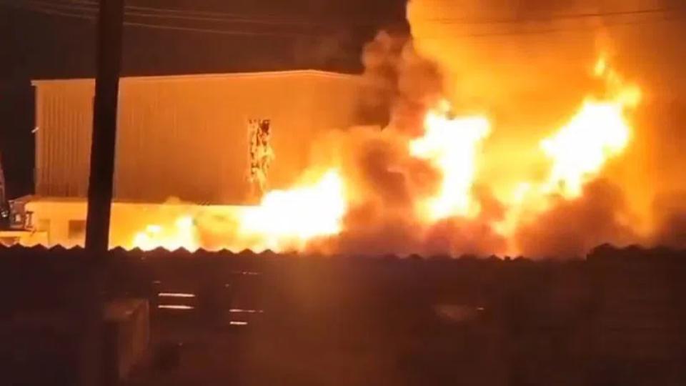 Major fire breaks out at scrap warehouse in Suraram
