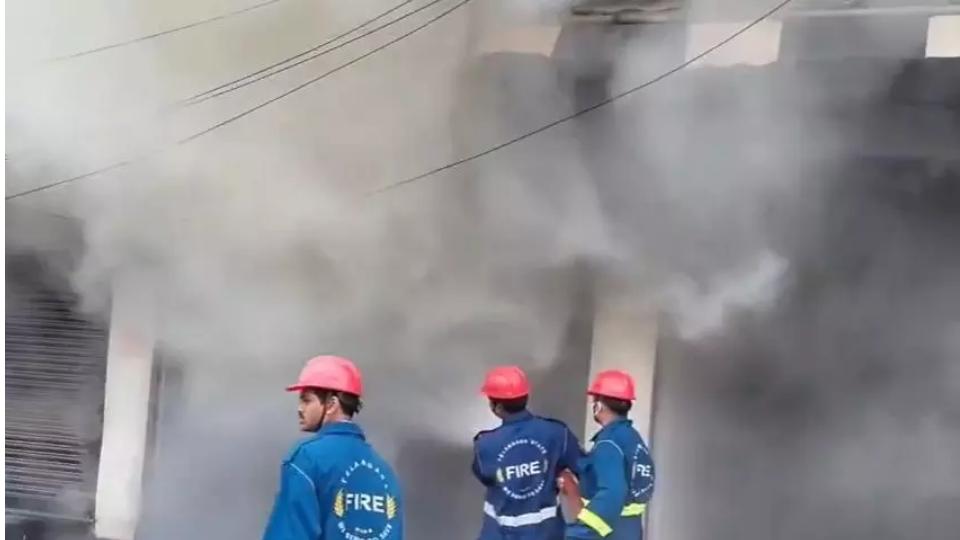 Fire Breaks Out at Bakery on Jagtial Road in Karimnagar