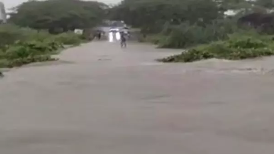 Heavy Rains Wash Away Neredla Dharmapuri Road in Jagtial