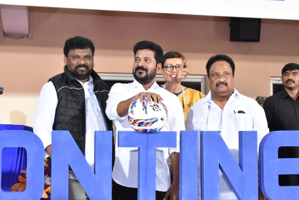 telanganacmrevanthreddyinaugurates4theditionofintercontinentalfootballcuptournamentinhyderabad