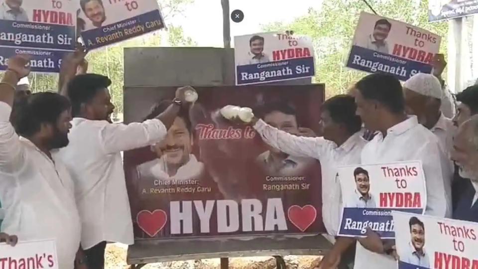 Peerzadiguda residents celebrate after HYDRAA clears encroachments