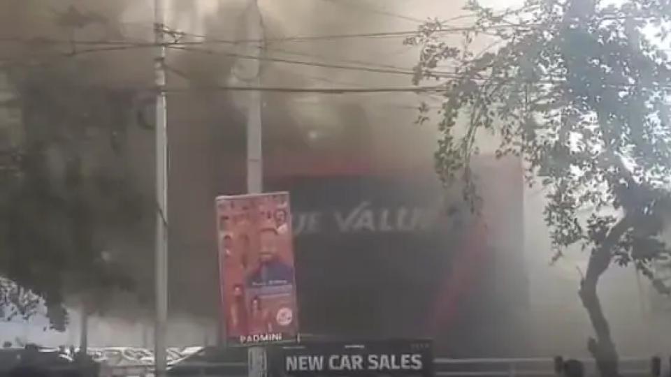 Fire breaks out at automobile showroom near Alwal