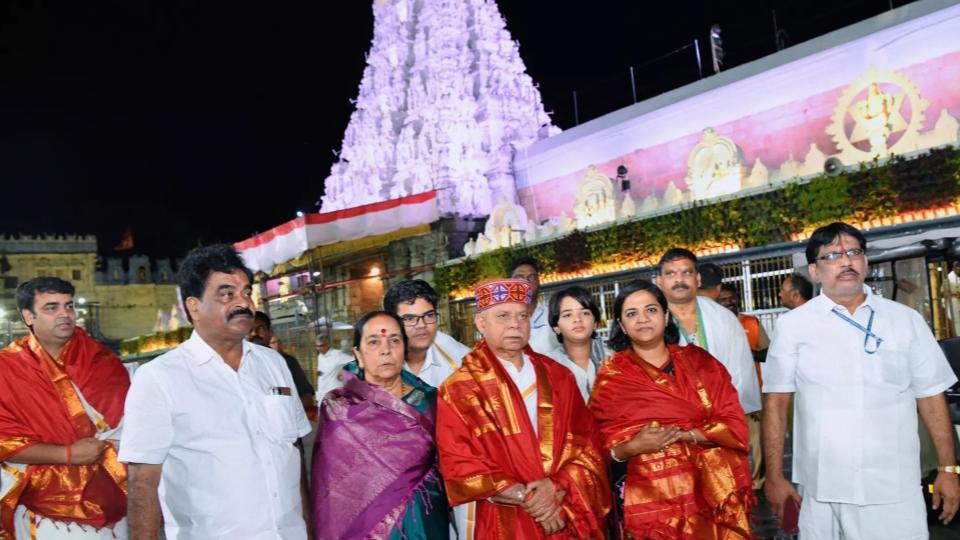 Telangana Governor Shukla Offers Prayers at Tirumala