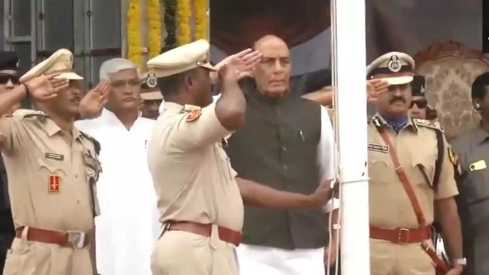 Rajnath Singh attends Telangana Liberation Day event at Parade Grounds