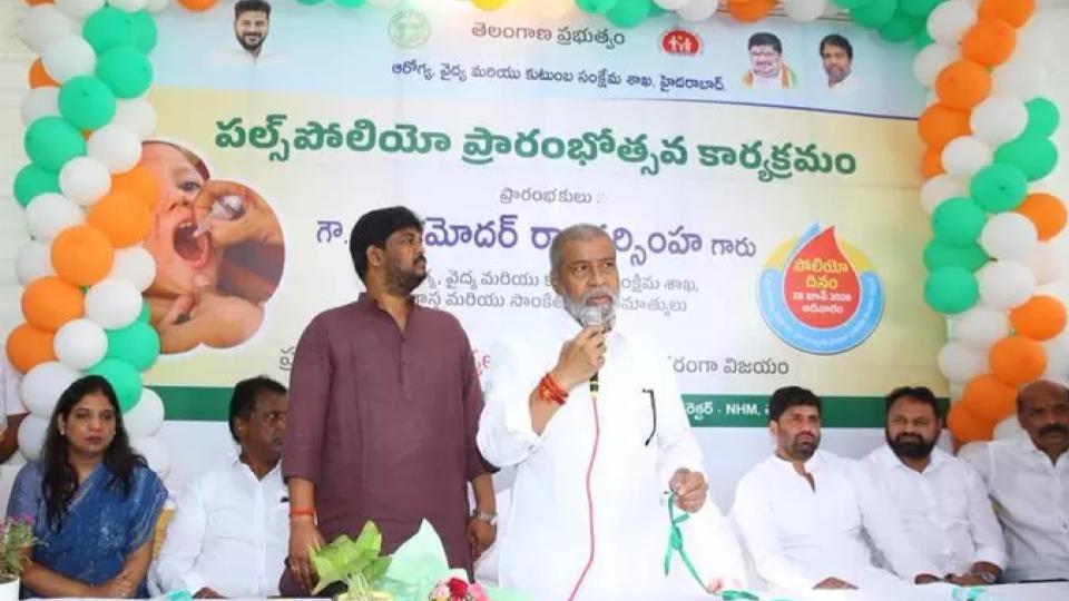 Telangana Records 101.4 Pc Coverage in Pulse Polio Campaign