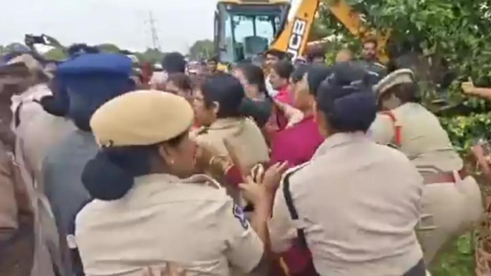 Tension prevailed in Bahadurguda over Land Acquisition for Bullet Train