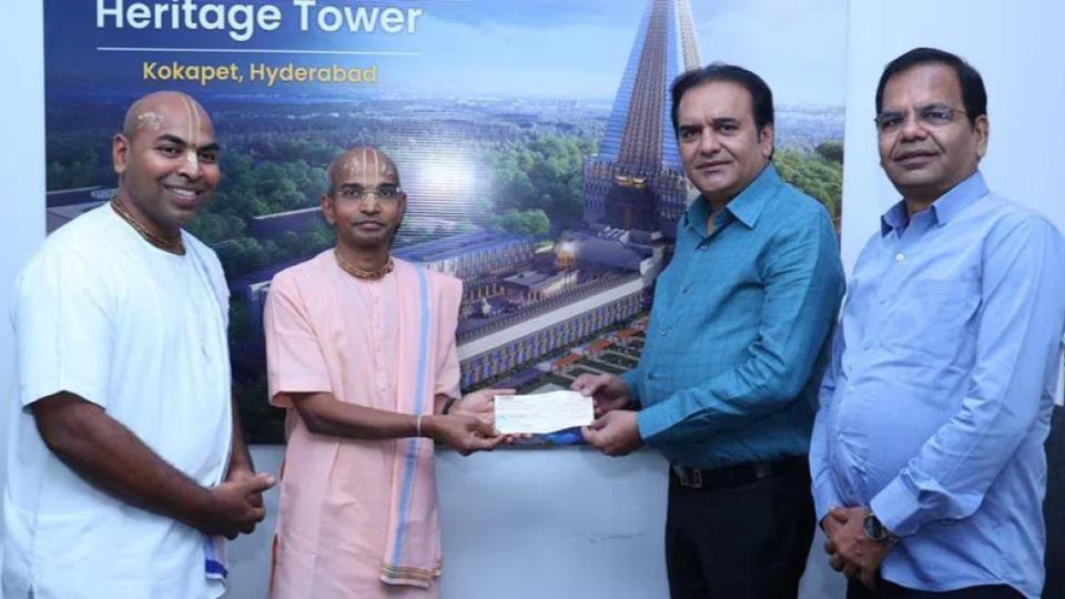 Cloth Emporium donates Rs 50 lakh to Hare Krishna Heritage Tower