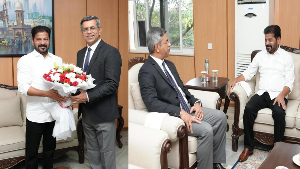 CM Revanth Reddy Meets Telangana HC Chief Justice Aparesh Kumar