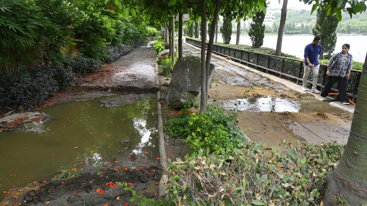 Weed removal, sewer line works start at Durgam Cheruvu
