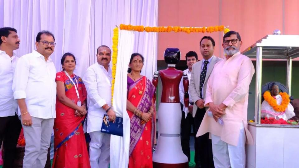 Zilla Parishad High School Gets First Robot Teacher in Sircilla