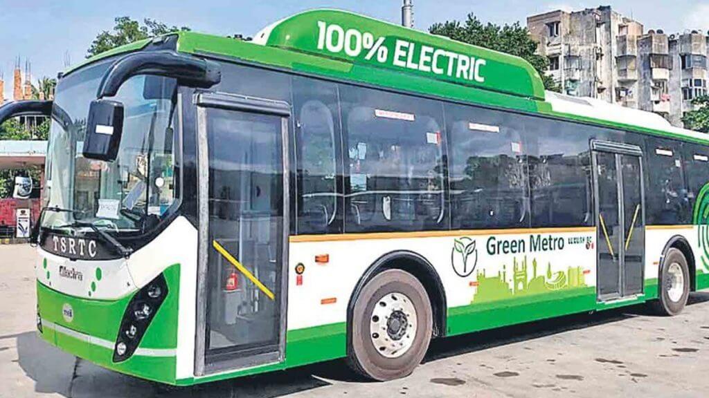 tsrtcintroduces25electricgreenmetroluxuryacbuses