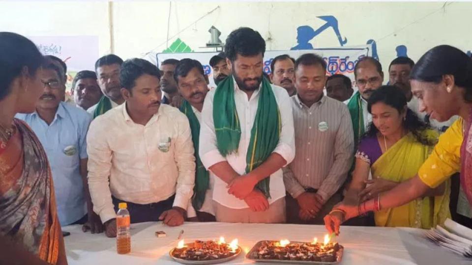 Boath MLA Anil distributes cow dung diyas 