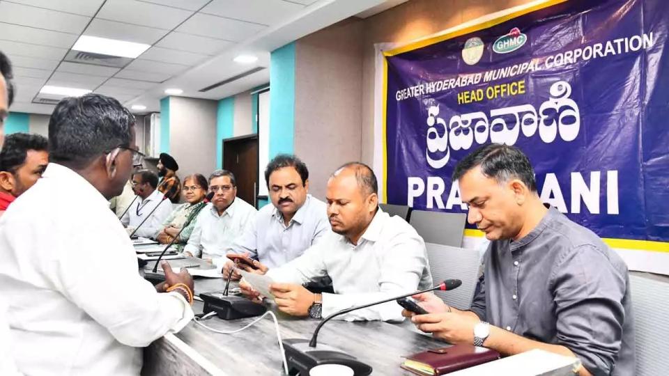 GHMC receives 147 complaints during Prajavani hearing on June 16