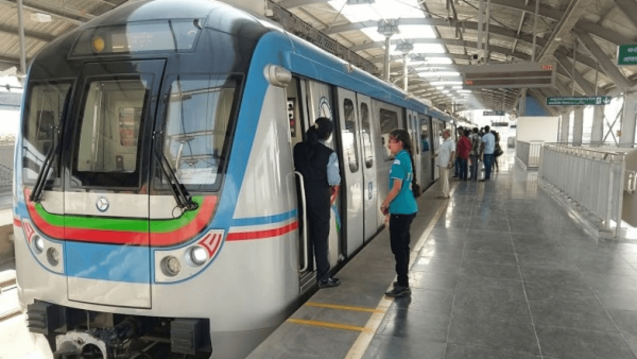 hyderabadmetrorailopensnewescalatoratlbnagarmetrostation