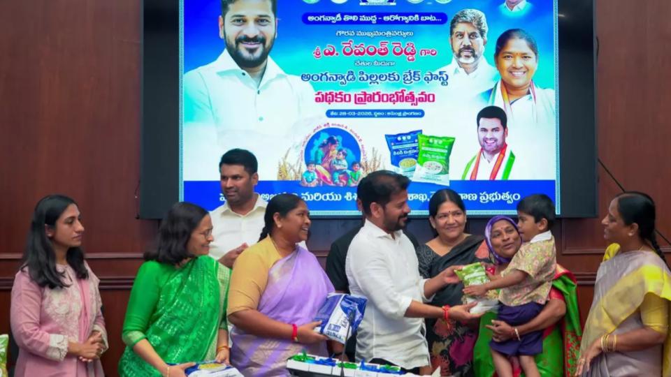 CM Revanth Launches Breakfast Scheme for Anganwadi Children