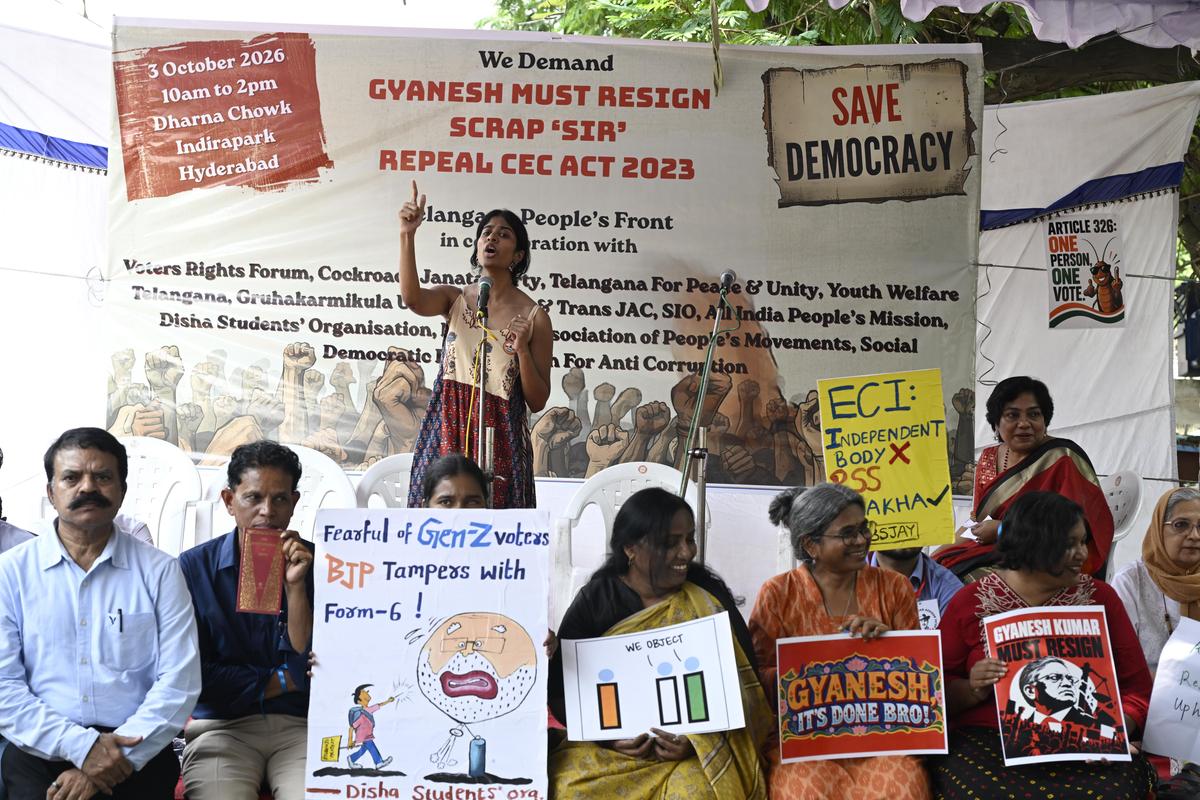 STFI demands CEC Gyanesh Kumar’s resignation, holds protest rally in Hyderabad