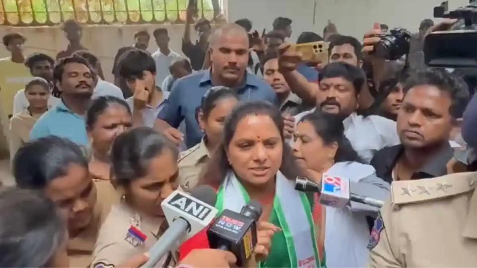 Hyderabad police detain Kavitha during TGSRTC bus fare hike protest