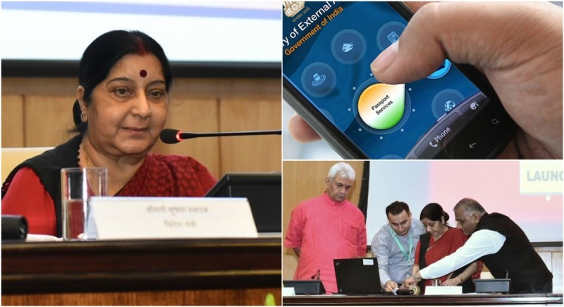 sushmaswarajlaunchesmobileappforpassport