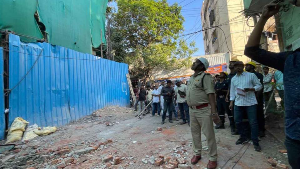 Three Workers Death After Falling From Under Construction Building In Tolichowki