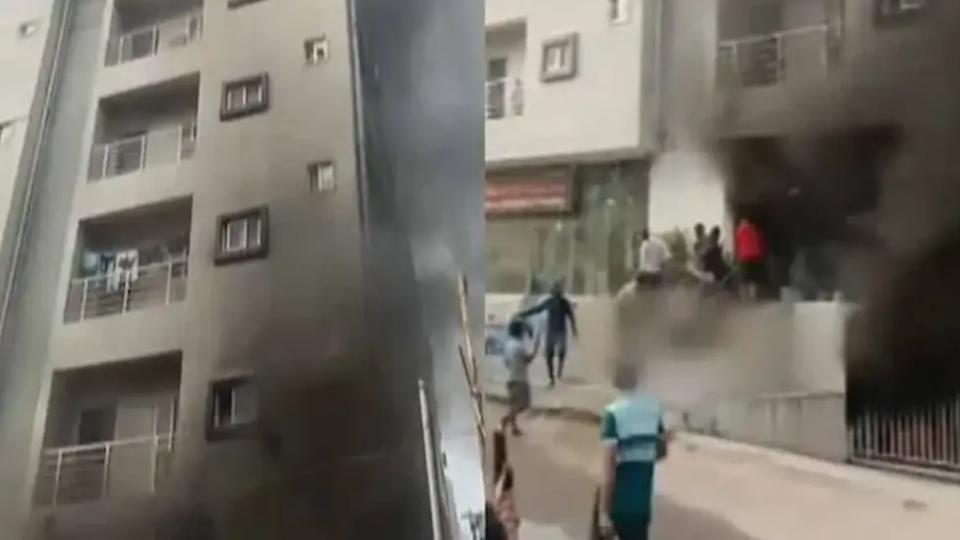 Fire broke out in an apartment cellar in Gachibowli, vehicles Gutted