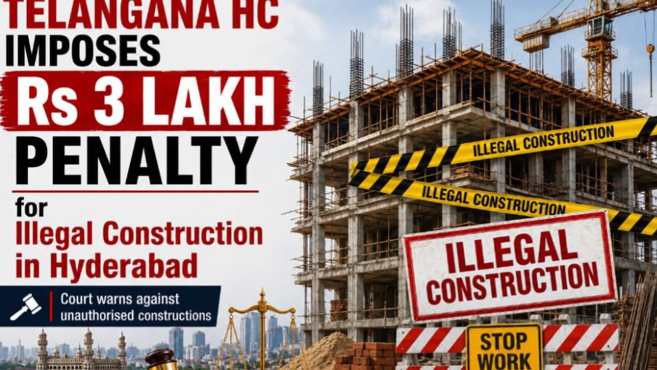 Telangana HC imposes Rs 3 lakh penalty for illegal construction in Hyderabad