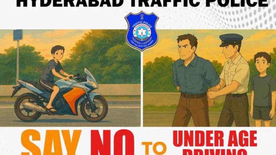 Hyderabad police seek negative marks for students caught driving underage
